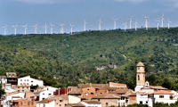 Central eòlica de Trucafort, al costat de Torre de Fontaubella. Foto: Àlex Tarroja.