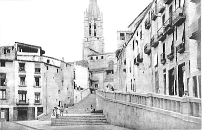 Girona. Subida de Sant Feliu. Fotografía después de la nueva urbanización.