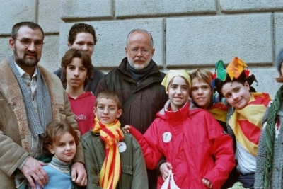 Lluis Maria Xirinacs. Pl. Sant Jaume, any 2000.