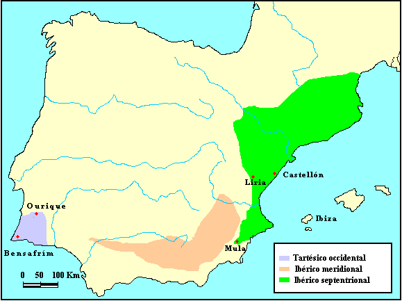 Mapa ©PROEL, Madrid, de tots els jaciments on s'han trobat inscripcions en iber; parla sol. Mapa ©PROEL, Madrid, de tots els jaciments on s'han trobat inscripcions en iber; parla sol.