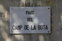 Parc del Camp de la Bota. Rètol.