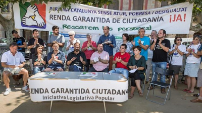 Por una renta garantizada de Ciutadanía en el Parlamento. Foto: Enric Català.