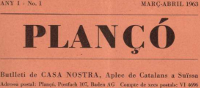 Plançó. Capçalera del primer número de la revista. Març-abril del 1963.