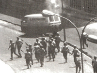 Policía antidisturbios en Errenderia.