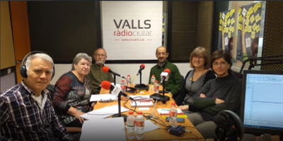 Jordi Tudó amb Núria Roig, Manuel Garcia, Víctor Gil, Àngels Baldó i Dolors Marín, membres de la Fundació Randa - Lluís M. Xirinacs.