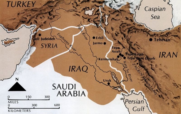 Map of Southwest Asia.